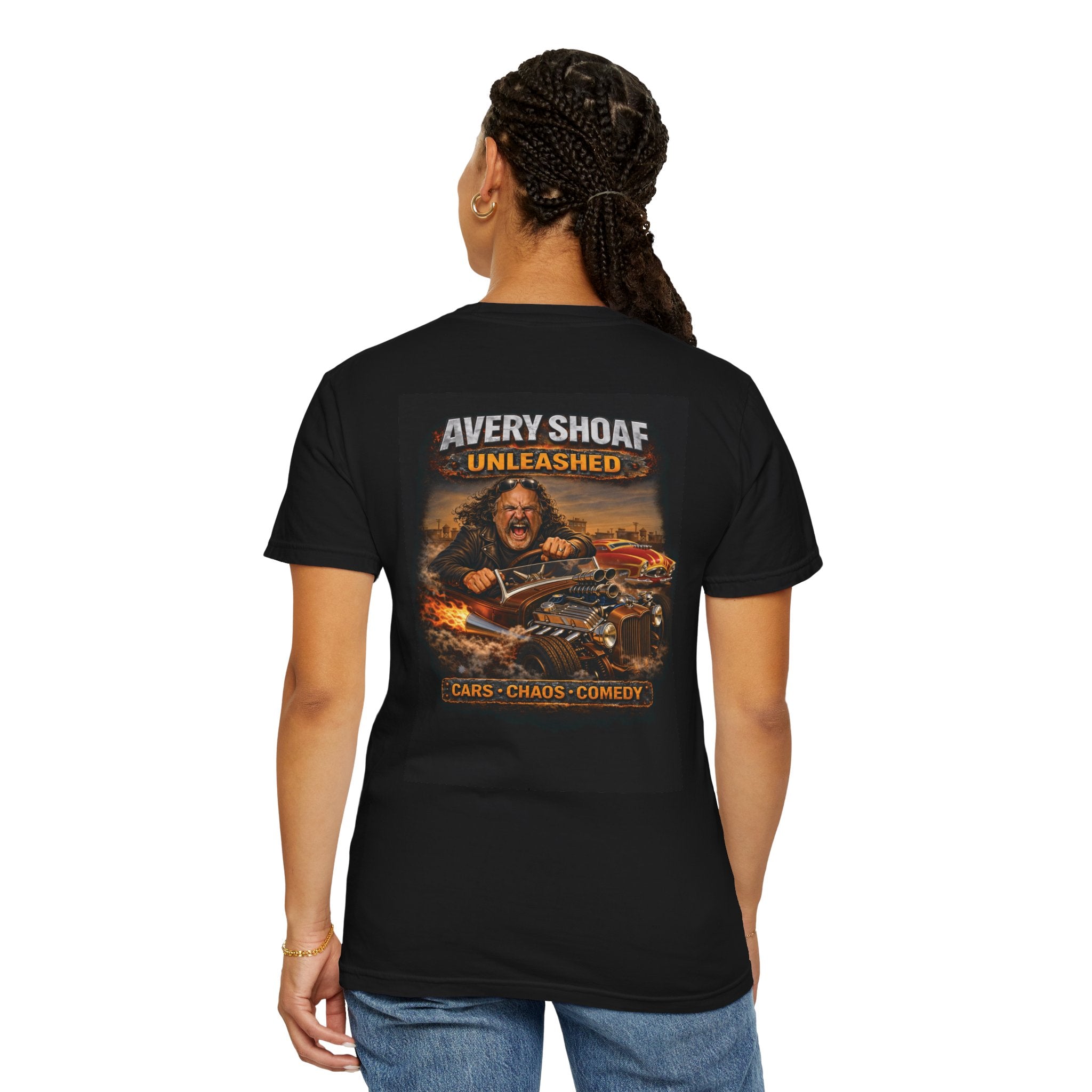 NEW: Official Avery Shoaf Unleashed T-Shirt — Cars, Chaos & Comedy Hot Rod Graphic Tee