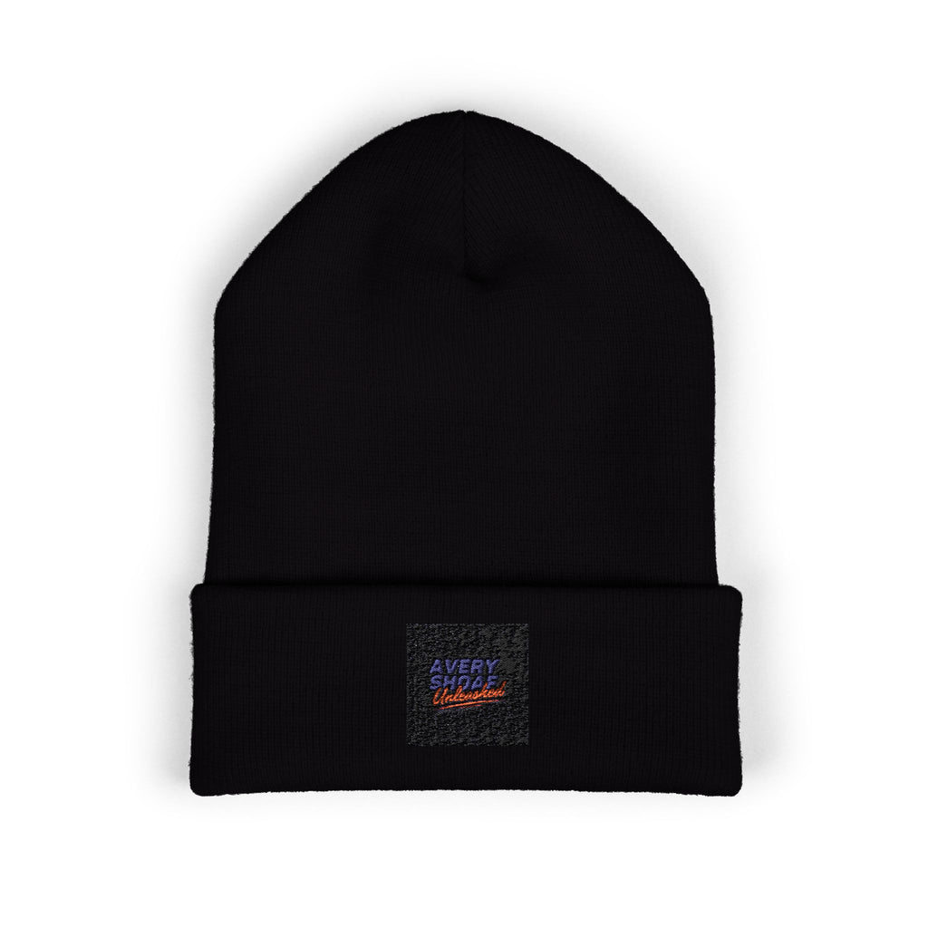 Embroidered Classic Cuffed Beanie — Minimal Night Sky Patch