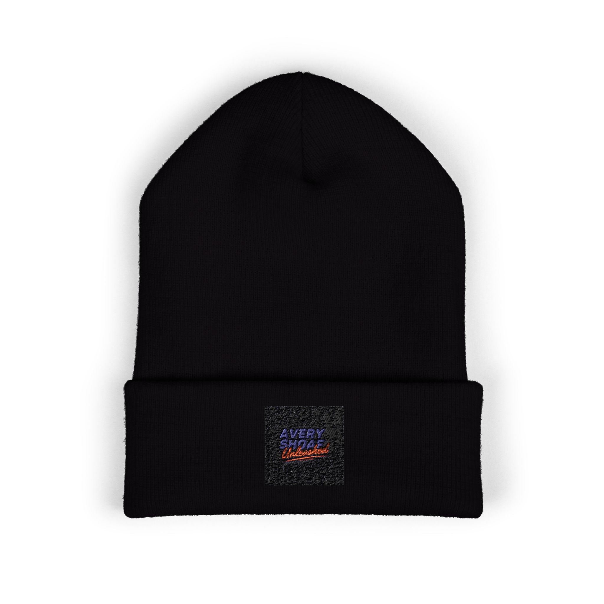 Embroidered Classic Cuffed Beanie — Minimal Night Sky Patch