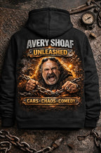 Champion Hoodie - Avery Shoaf Unleashed Graphic Hoodie (Cars Trains Comedy)