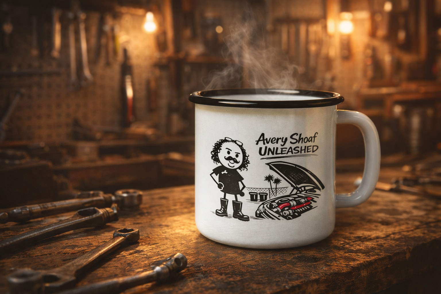 Enamel Camp Cup — 'Averys Mug' Coffee Camping Cup