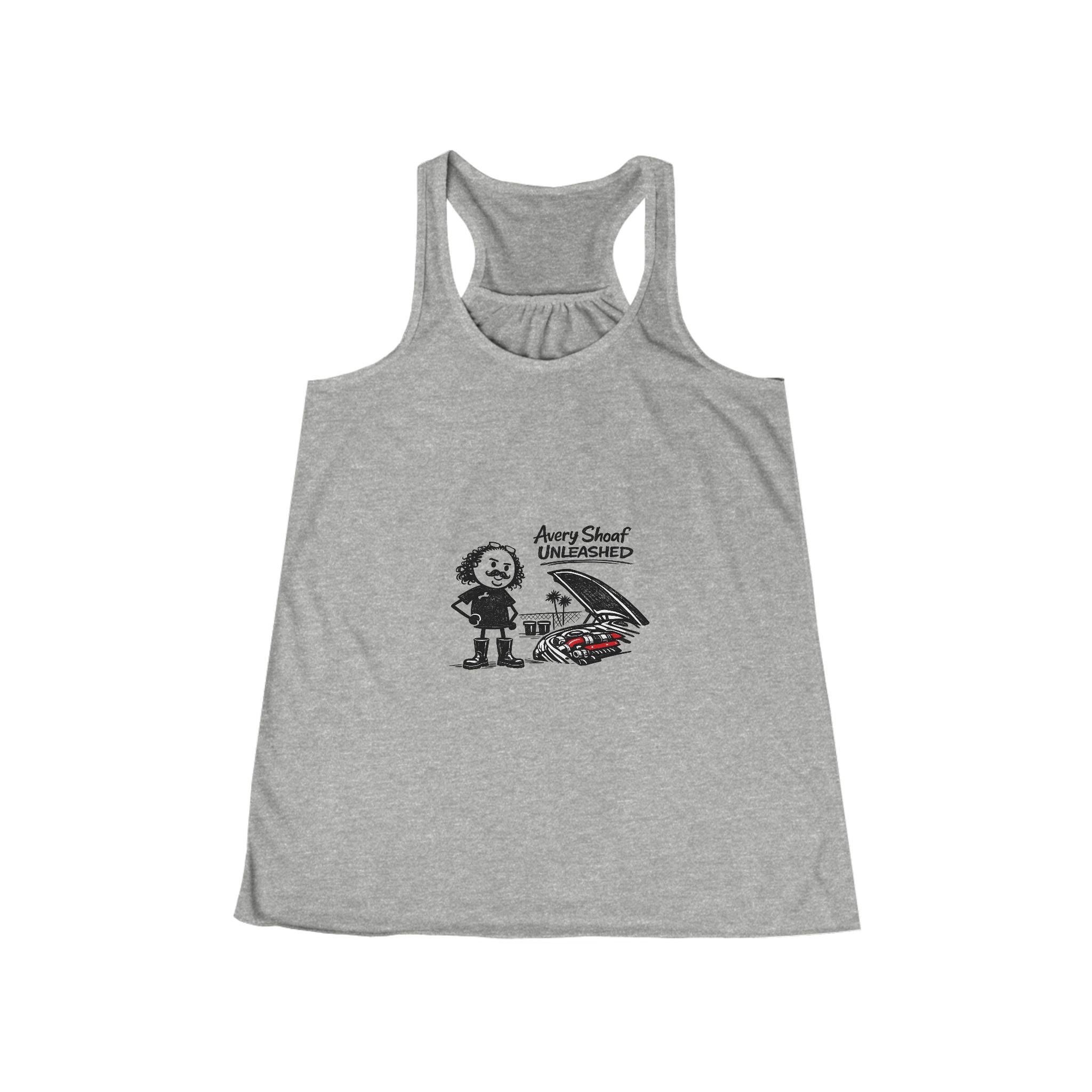Cute Camper Graphic Tank — "Away Sheep Unleashed" Women's Racerback