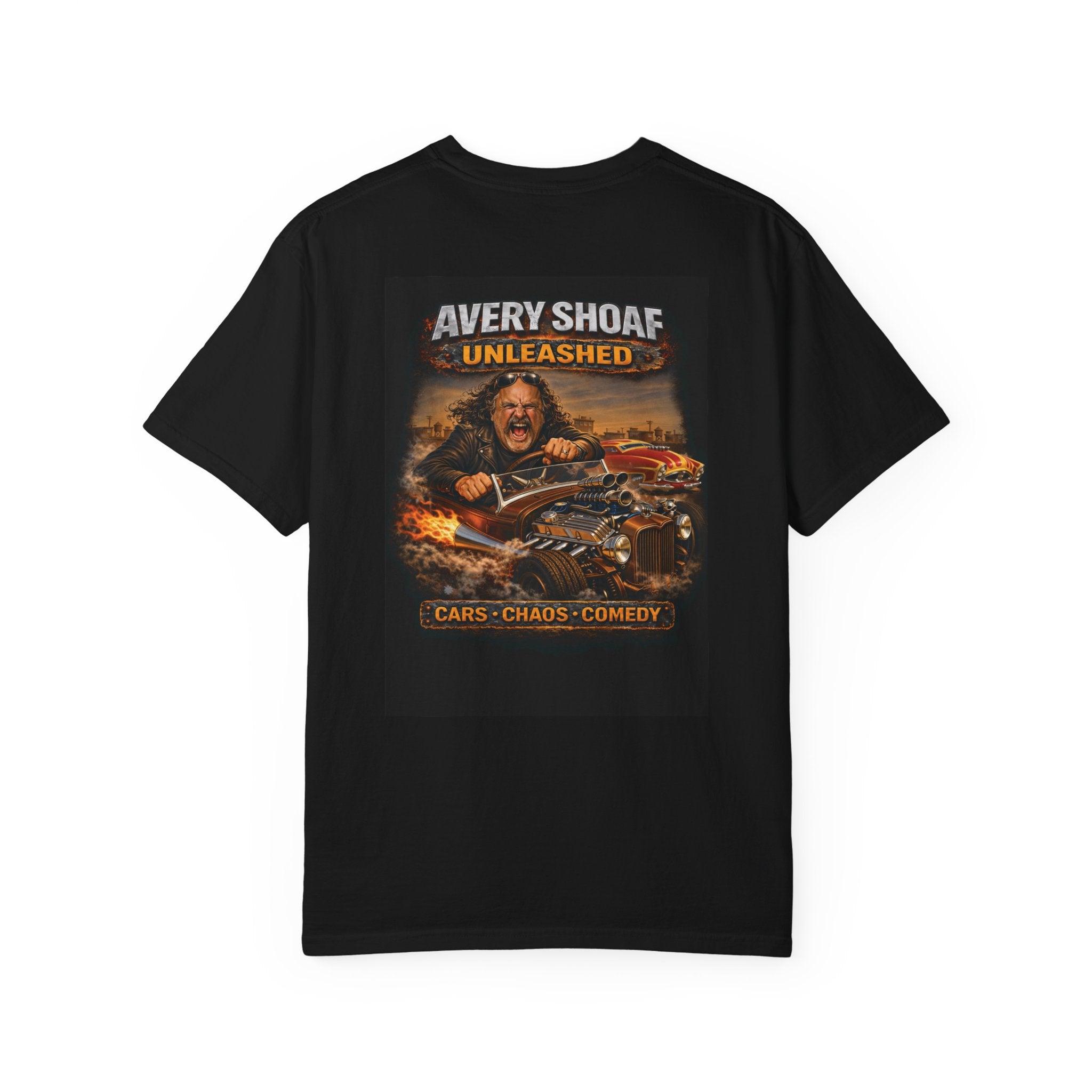 NEW: Official Avery Shoaf Unleashed T-Shirt — Cars, Chaos & Comedy Hot Rod Graphic Tee